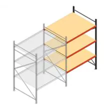 Grootvakstelling AR 2250x1610x1200 mm (hxbxd) 3 niveaus antraciet aanbouwsectie met voorgemonteerde frames