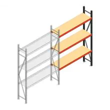 Grootvakstelling AR 2250x1610x400 mm (hxbxd) 3 niveaus antraciet aanbouwsectie met voorgemonteerde frames