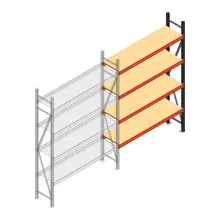 Grootvakstelling AR 2250x1610x500 mm (hxbxd) 4 niveaus antraciet aanbouwsectie