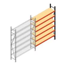 Grootvakstelling AR 2250x1610x500 mm (hxbxd) 6 niveaus antraciet aanbouwsectie met voorgemonteerde frames