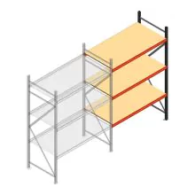 Grootvakstelling AR 2250x1610x800 mm (hxbxd) 3 niveaus antraciet aanbouwsectie met voorgemonteerde frames