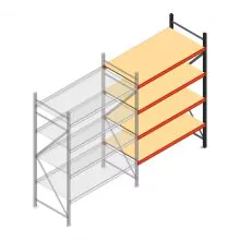 Grootvakstelling AR 2250x1610x800 mm (hxbxd) 4 niveaus antraciet aanbouwsectie met voorgemonteerde frames