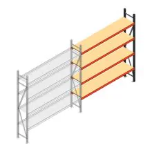 Grootvakstelling AR 2250x2250x400 mm (hxbxd) 4 niveaus antraciet aanbouwsectie met voorgemonteerde frames