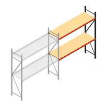 Grootvakstelling AR 2250x2250x600 mm (hxbxd) 2 niveaus antraciet aanbouwsectie met voorgemonteerde frames