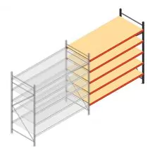 Grootvakstelling AR 2250x2700x1000 mm (hxbxd) 5 niveaus antraciet aanbouwsectie met voorgemonteerde frames