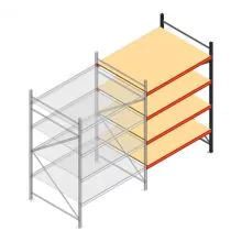 Grootvakstelling AR 2500x1610x1200 mm (hxbxd) 4 niveaus antraciet aanbouwsectie met voorgemonteerde frames