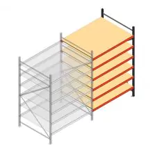 Grootvakstelling AR 2500x1610x1200 mm (hxbxd) 6 niveaus antraciet aanbouwsectie met voorgemonteerde frames