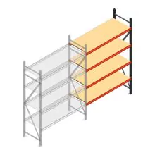 Grootvakstelling AR 2500x1610x600 mm (hxbxd) 4 niveaus antraciet aanbouwsectie