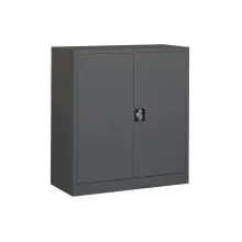 Afsluitbare metalen draaideurkast, magazijnkast 1000x800x380 mm (hxbxd) zwart