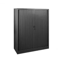 Afsluitbare roldeurkast 1350x1200x430 mm (hxbxd) 2 niveaus zwart