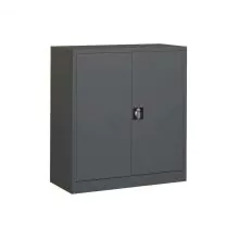 Afsluitbare metalen draaideurkast, magazijnkast 1200x920x420 mm (hxbxd) zwart