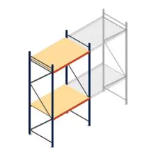 Grootvakstelling AR 3000x1610x1000 mm (hxbxd) 2 niveaus blauw beginsectie