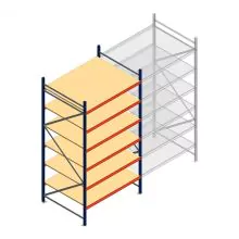 Grootvakstelling AR 3000x1610x1200 mm (hxbxd) 6 niveaus blauw beginsectie
