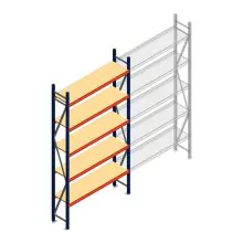 Grootvakstelling AR 3000x1610x400 mm (hxbxd) 5 niveaus blauw beginsectie