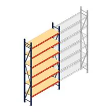 Grootvakstelling AR 3000x1610x400 mm (hxbxd) 6 niveaus blauw beginsectie