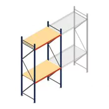 Grootvakstelling AR 3000x1610x800 mm (hxbxd) 2 niveaus blauw beginsectie met voorgemonteerde frames