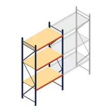 Grootvakstelling AR 3000x1610x800 mm (hxbxd) 3 niveaus blauw beginsectie