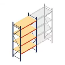 Grootvakstelling AR 3000x1610x800 mm (hxbxd) 4 niveaus blauw beginsectie