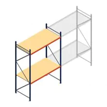 Grootvakstelling AR 3000x1850x1000 mm (hxbxd) 2 niveaus blauw beginsectie