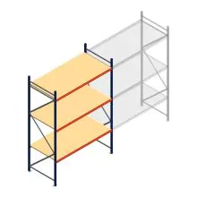 Grootvakstelling AR 3000x1850x1000 mm (hxbxd) 3 niveaus blauw beginsectie