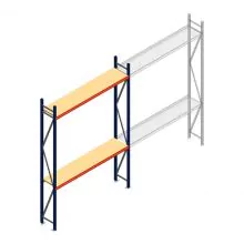 Grootvakstelling AR 3000x1850x400 mm (hxbxd) 2 niveaus blauw beginsectie