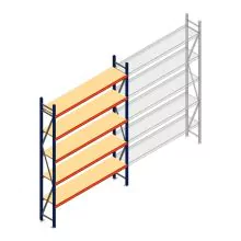 Grootvakstelling AR 3000x1850x400 mm (hxbxd) 5 niveaus blauw beginsectie