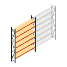 Grootvakstelling AR 3000x1850x400 mm (hxbxd) 6 niveaus blauw beginsectie