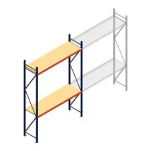 Grootvakstelling AR 3000x1850x600 mm (hxbxd) 2 niveaus blauw beginsectie
