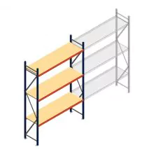 Grootvakstelling AR 3000x1850x600 mm (hxbxd) 3 niveaus blauw beginsectie