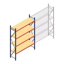 Grootvakstelling AR 3000x1850x600 mm (hxbxd) 4 niveaus blauw beginsectie