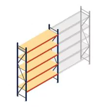Grootvakstelling AR 3000x1850x600 mm (hxbxd) 5 niveaus blauw beginsectie