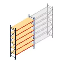 Grootvakstelling AR 3000x1850x600 mm (hxbxd) 6 niveaus blauw beginsectie