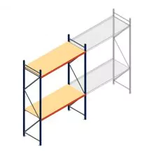 Grootvakstelling AR 3000x1850x800 mm (hxbxd) 2 niveaus blauw beginsectie