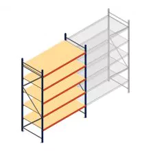 Grootvakstelling AR 3000x2010x1000 mm (hxbxd) 5 niveaus blauw beginsectie