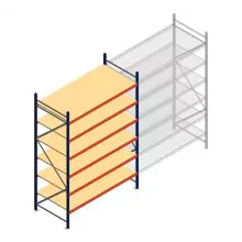 Grootvakstelling AR 3000x2010x1000 mm (hxbxd) 6 niveaus blauw beginsectie