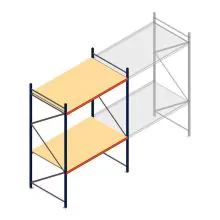 Grootvakstelling AR 3000x2010x1200 mm (hxbxd) 2 niveaus blauw beginsectie