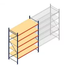 Grootvakstelling AR 3000x2700x1000 mm (hxbxd) 5 niveaus blauw beginsectie