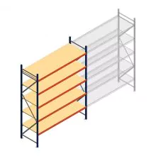 Grootvakstelling AR 3000x2700x800 mm (hxbxd) 5 niveaus blauw beginsectie
