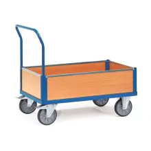 Bakwagen, transportwagen 600 kg met 4 houten wanden 1000x700