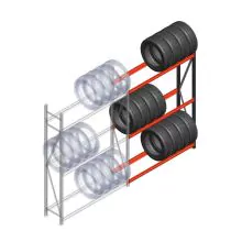 Bandenstelling grootvak AR 2250x1610x400 mm (hxbxd) 3 niveaus aanbouwsectie