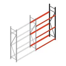 Bandenstelling grootvak AR 2250x1610x500 mm (hxbxd) 3 niveaus aanbouwsectie