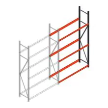 Bandenstelling grootvak AR 2500x1610x500 mm (hxbxd) 3 niveaus aanbouwsectie