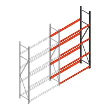 Bandenstelling grootvak AR 2500x1610x500 mm (hxbxd) 4 niveaus aanbouwsectie