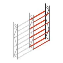 Bandenstelling grootvak AR 3000x1610x400 mm (hxbxd) 4 niveaus aanbouwsectie