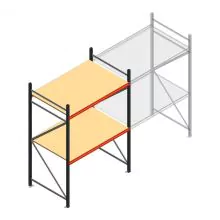 Grootvakstelling AR 2000x1610x1000 mm (hxbxd) 2 niveaus antraciet beginsectie met voorgemonteerde frames