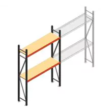 Grootvakstelling AR 2000x1610x400 mm (hxbxd) 2 niveaus antraciet beginsectie