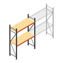 Grootvakstelling AR 2000x1610x600 mm (hxbxd) 2 niveaus antraciet beginsectie met voorgemonteerde frames