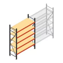 Grootvakstelling AR 2000x1610x600 mm (hxbxd) 5 niveaus antraciet beginsectie met voorgemonteerde frames