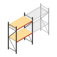 Grootvakstelling AR 2000x1610x800 mm (hxbxd) 2 niveaus antraciet beginsectie met voorgemonteerde frames