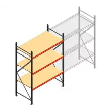 Grootvakstelling AR 2000x1610x800 mm (hxbxd) 3 niveaus antraciet beginsectie met voorgemonteerde frames